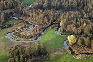 Meandrującą Rzeka Rawka w Żydomicach i Julianowie foto. D. Piwowarski
