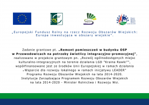 Tablica Europejski Fundusz Rolny na rzecz Rozwoju Obszarów Wiejskich