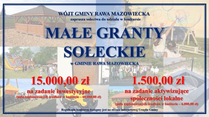 Plakat Małe Granty Sołeckie Gmina Rawa Mazowiecka