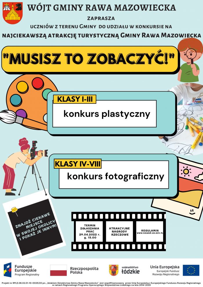 Plakat - Konkurs dla uczniów z terenu Gminy Rawa Mazowiecka