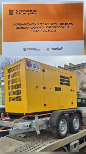 Zdjęcie przedstawiające zakupione agregaty prądotwórcze