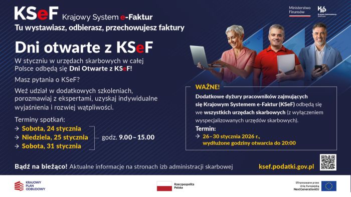 Plakat  informacyjny "Dni otwarte z KSeF"