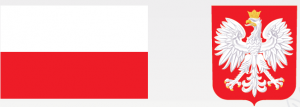Logo na którym jest flaga oraz godło Polski