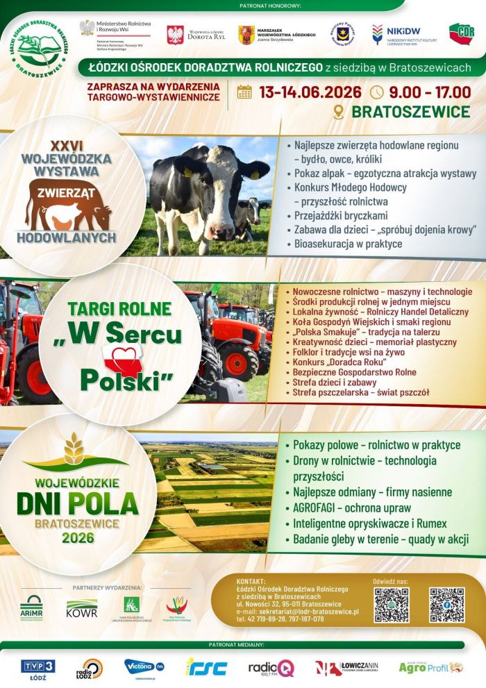 Plakat Bratoszewice targi czerwiec 2026
