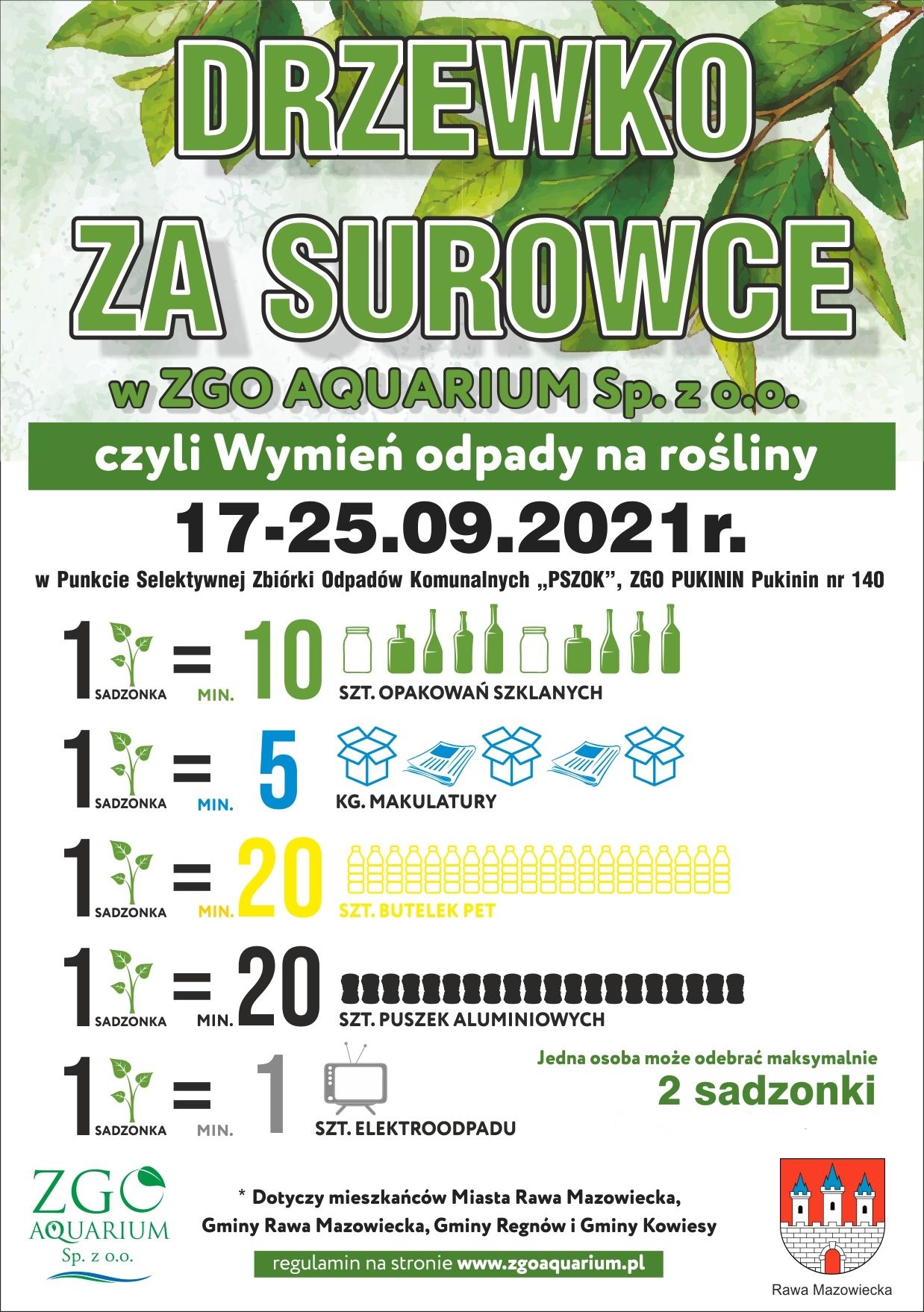 „Drzewko za surowce” w ZGO AQUARIUM czyli wymień odpady na rośliny